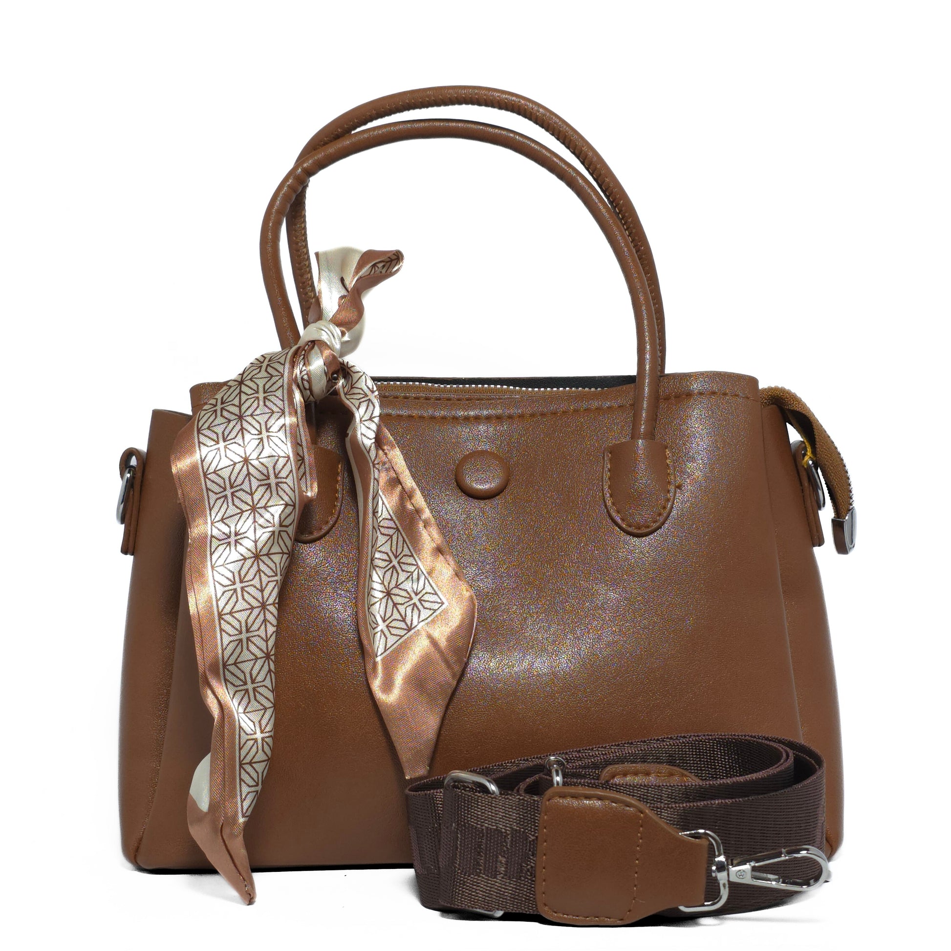 Glossy Cocoa Scarf Tote Bag