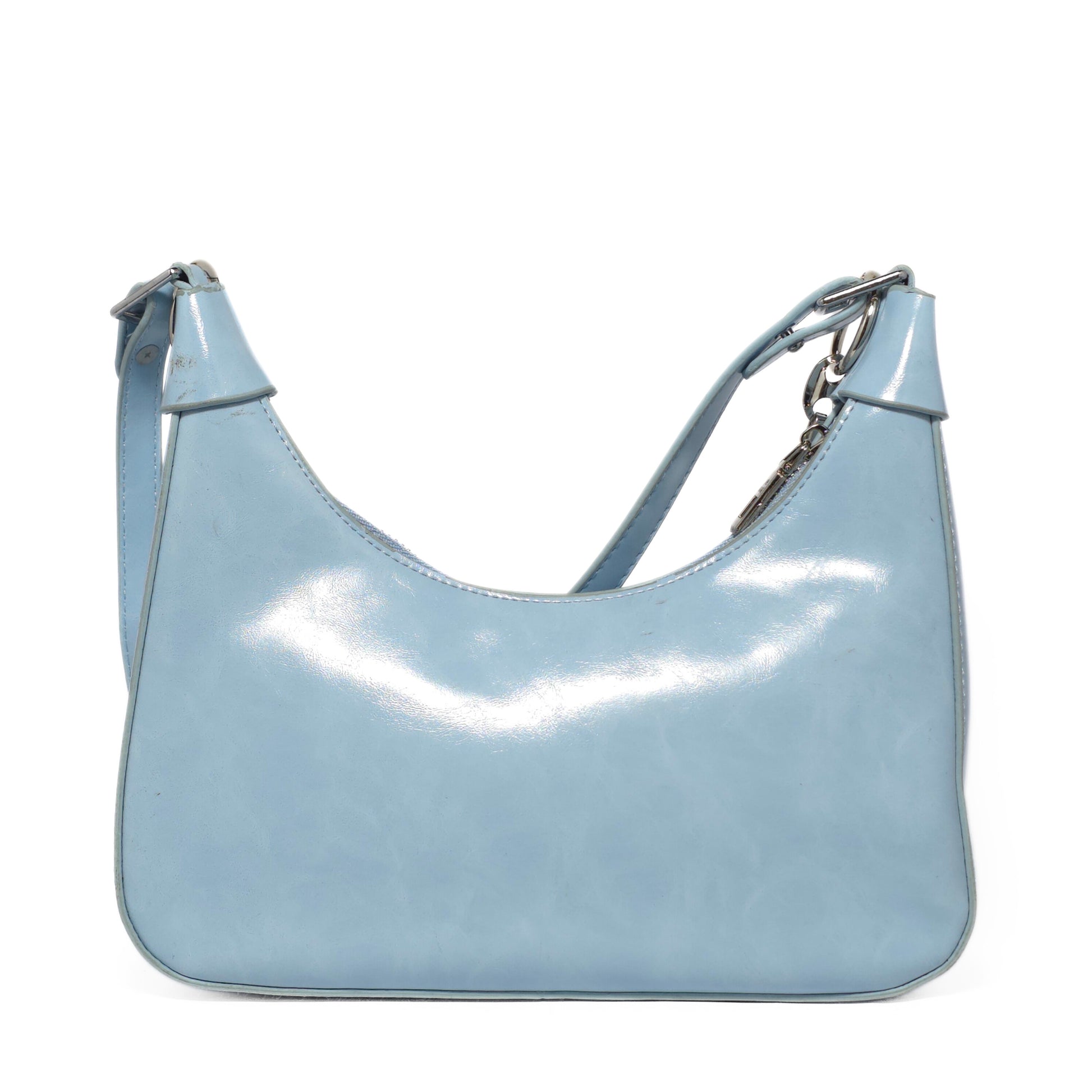 Gloss Blue Metal Chain Bag
