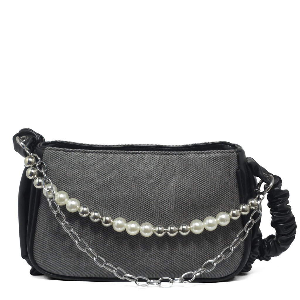 Pearl Accent Grey Sling Bag