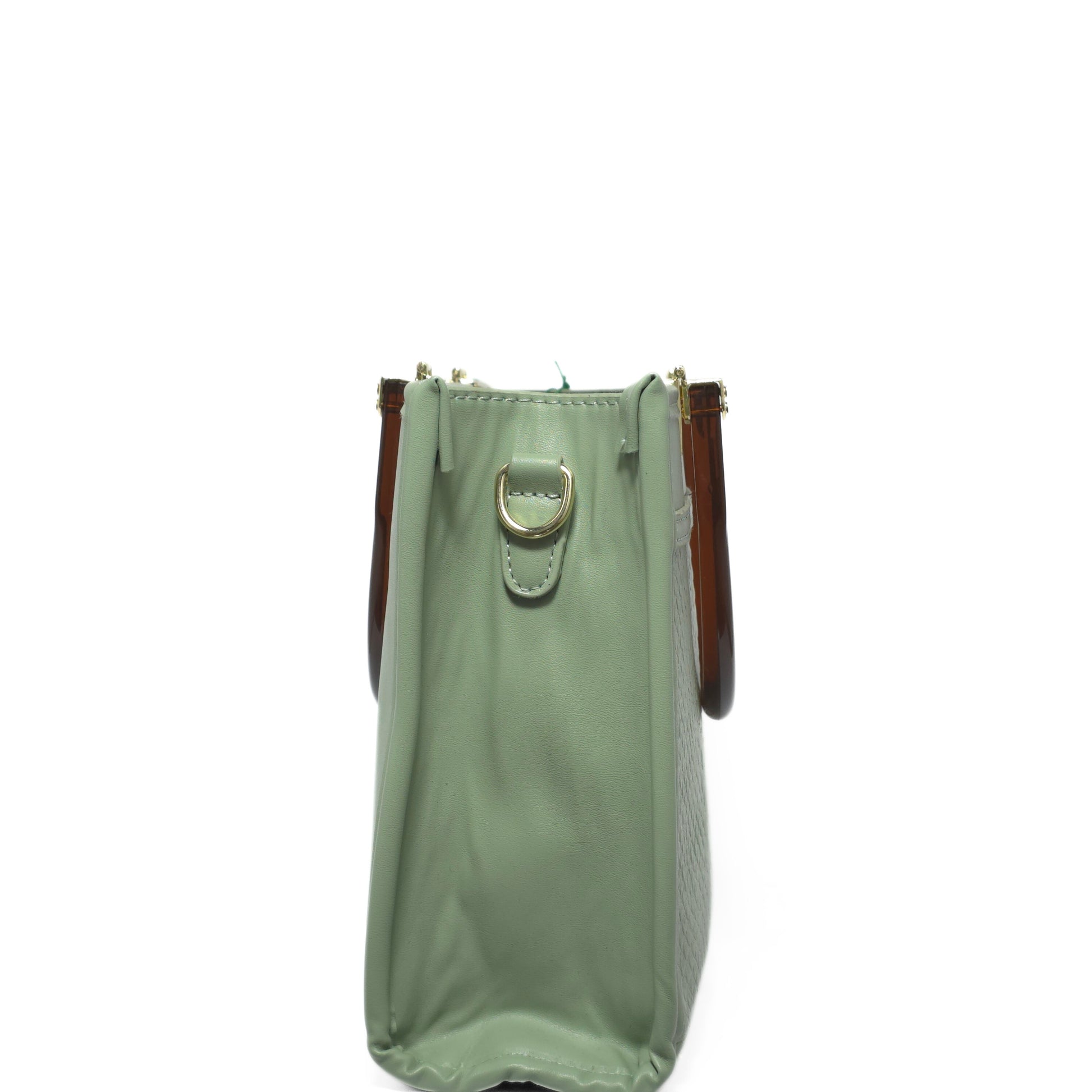 Structured Handle Green Bag