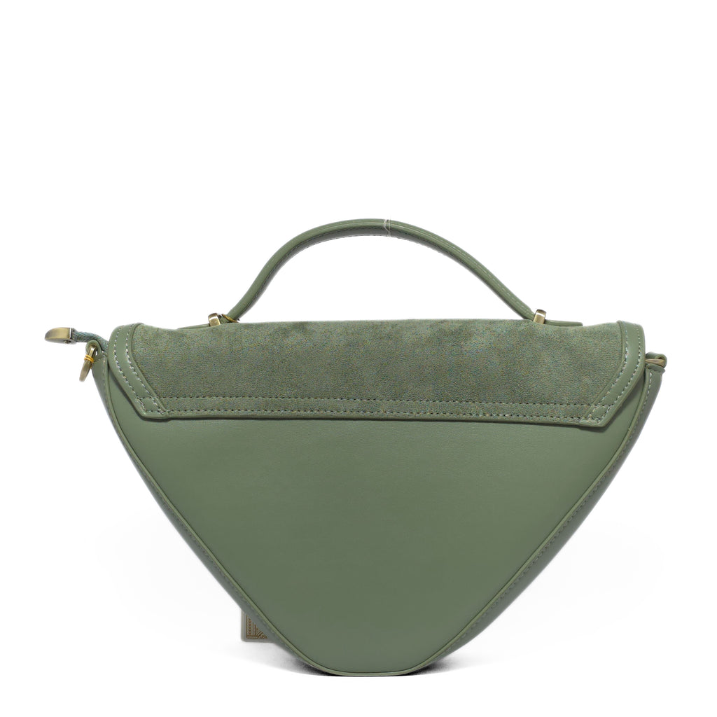 Olive Green Triangle Suede Bag