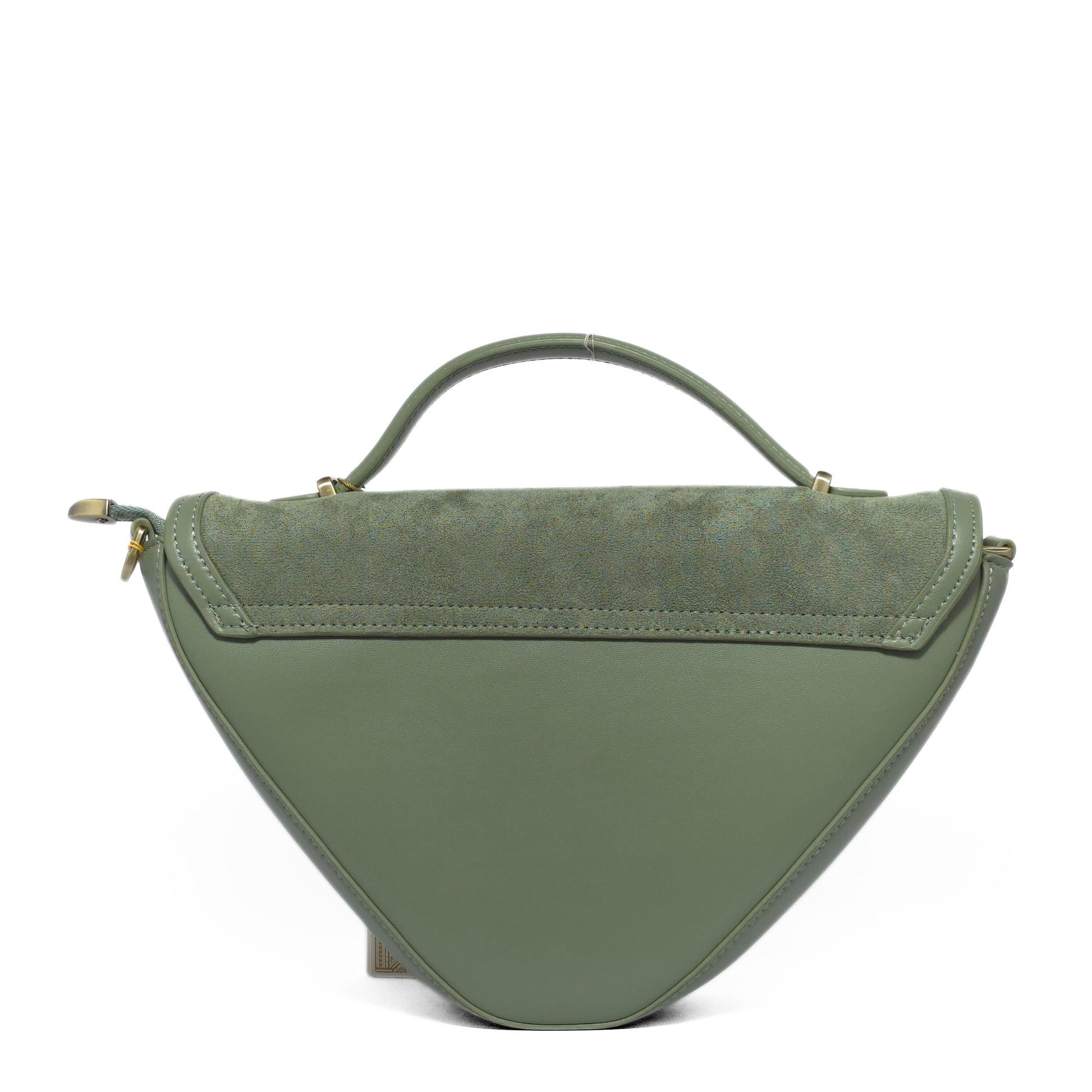 Olive Green Triangle Suede Bag