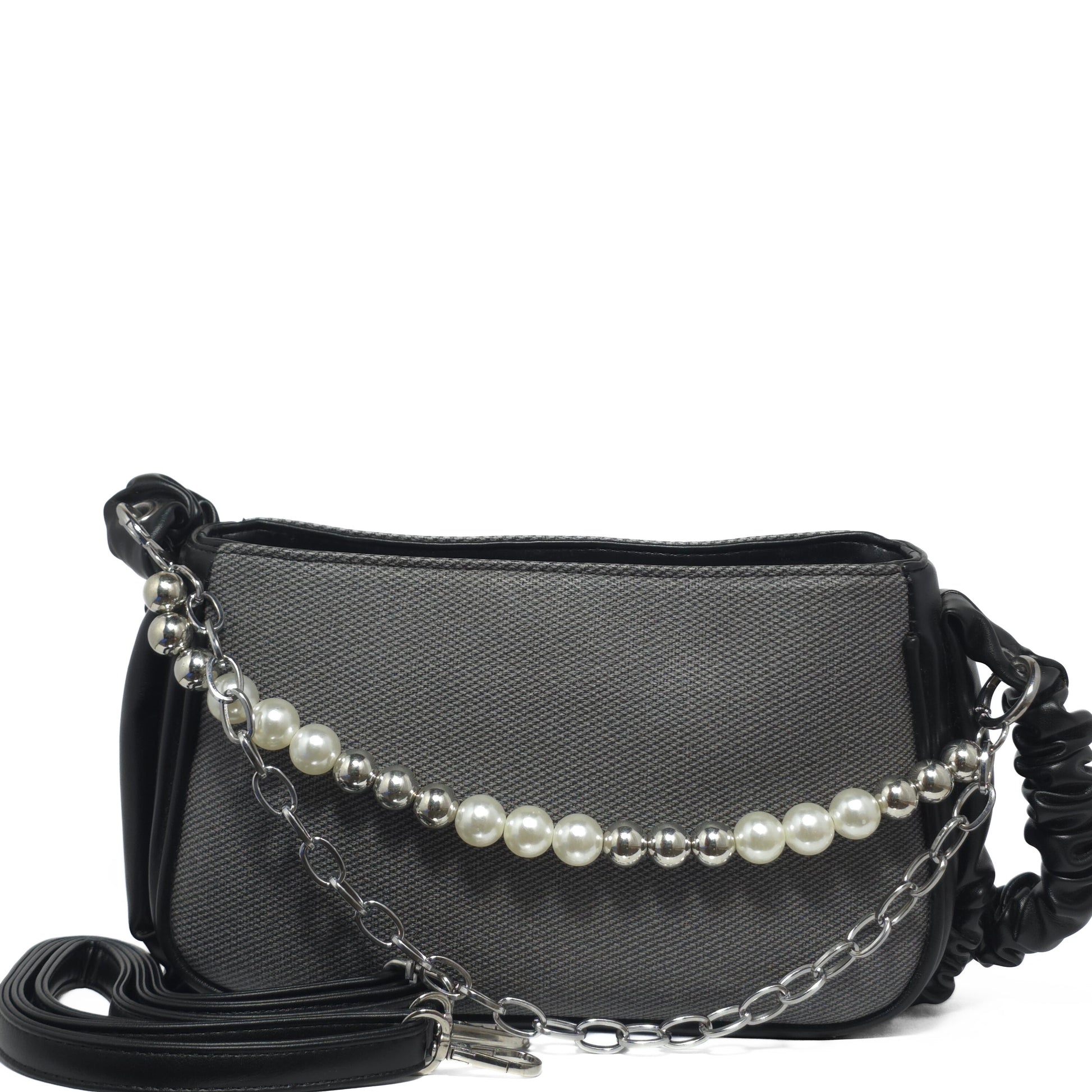Pearl Accent Grey Sling Bag