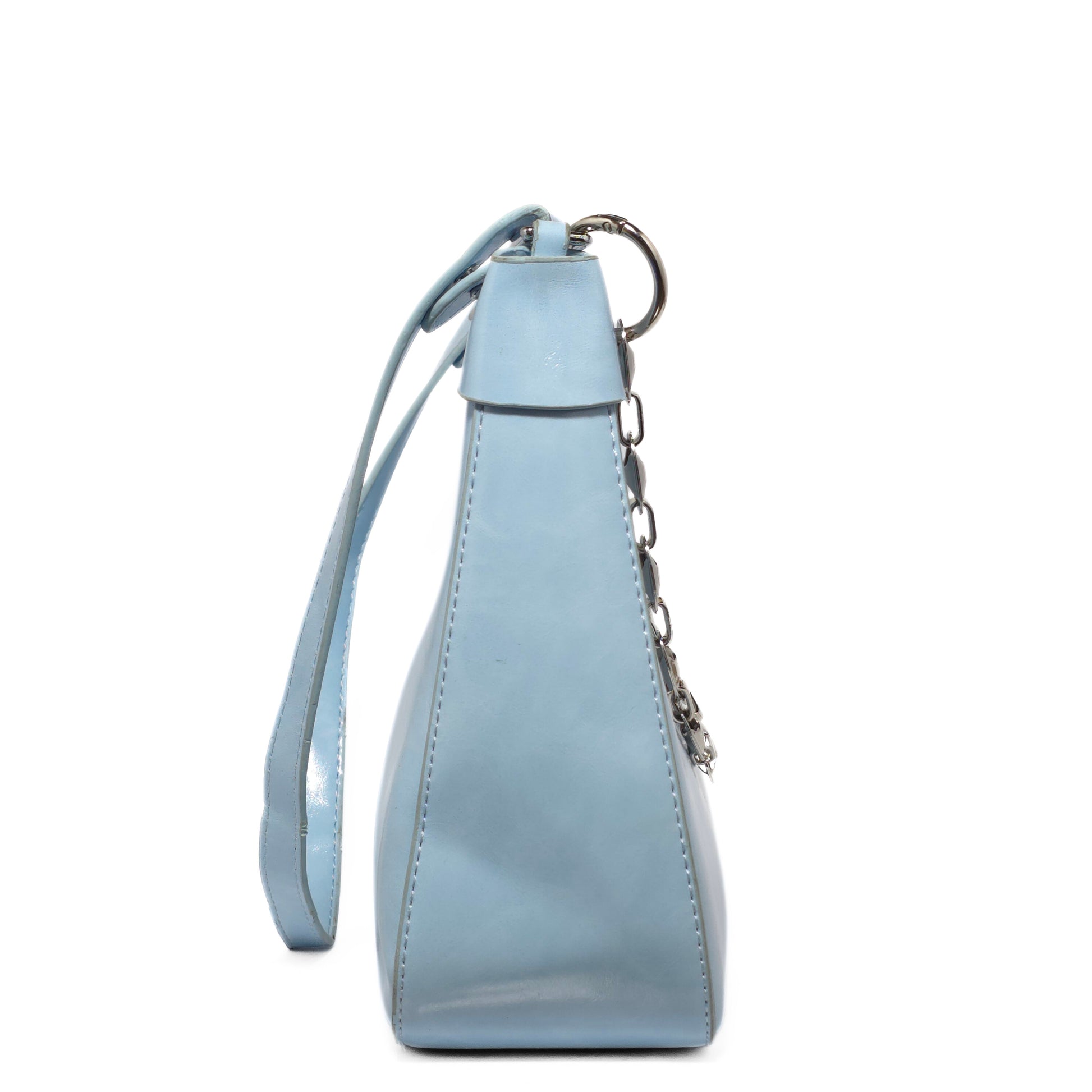 Gloss Blue Metal Chain Bag