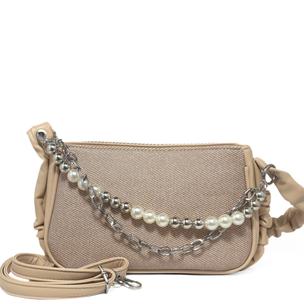 Pearl Accent Grey Sling Bag