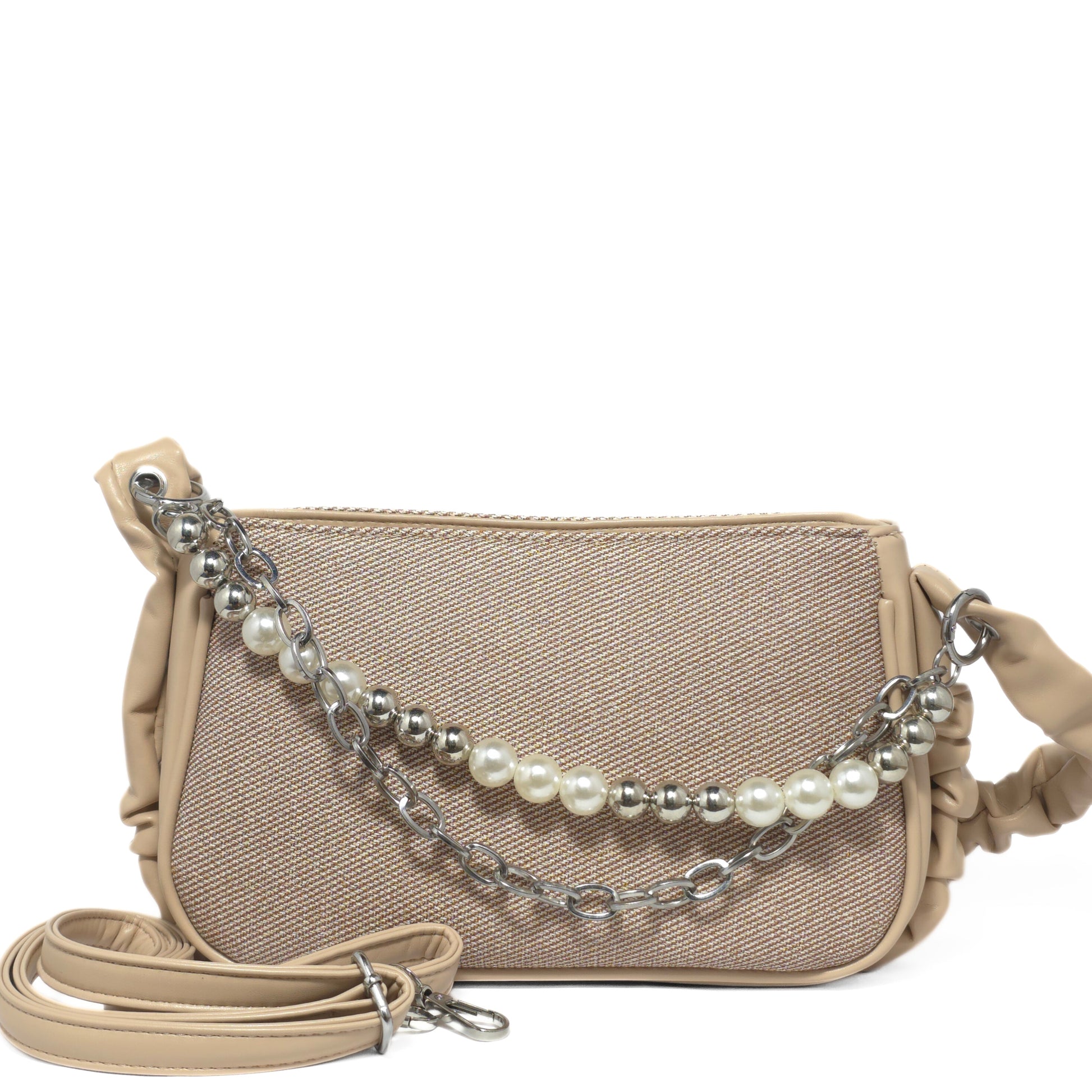 Pearl Accent Grey Sling Bag